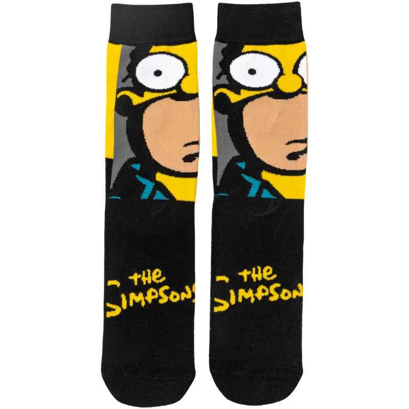 The Simpsons Homer Socks | Yellow & Black Face Crew Socks Cartoon Merchandise | Geekzillaa