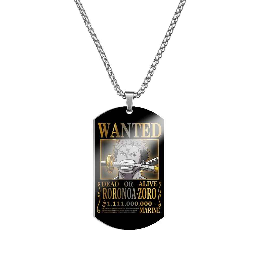One Piece Characters Pendant- Stainless Steel Dog Tag Necklace