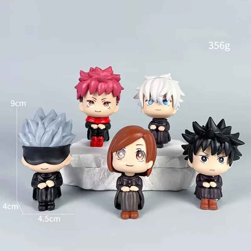 Jujutsu Kaisen 5-Piece Set – Collectible 9cm PVC Figures of Gojo, Yuji, Megumi, Nobara & Panda