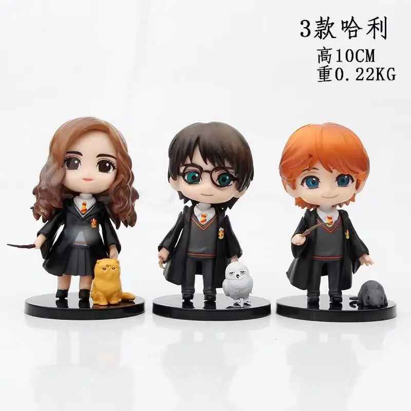 3pcs Harry Potter Q Posket Figure Set – Hermione, Ron, & Hedwig with Magical Pets Collectible