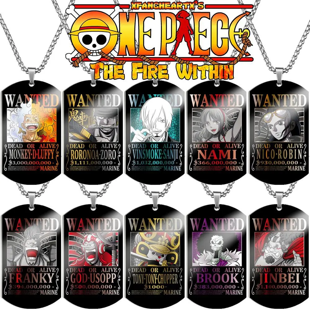 One Piece Characters Pendant- Stainless Steel Dog Tag Necklace