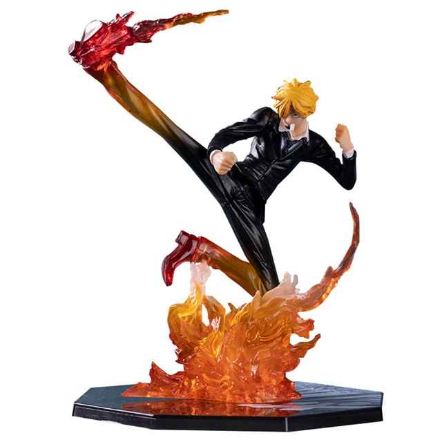 One Piece Sanji Sculpture Black Leg Fire Battle Version