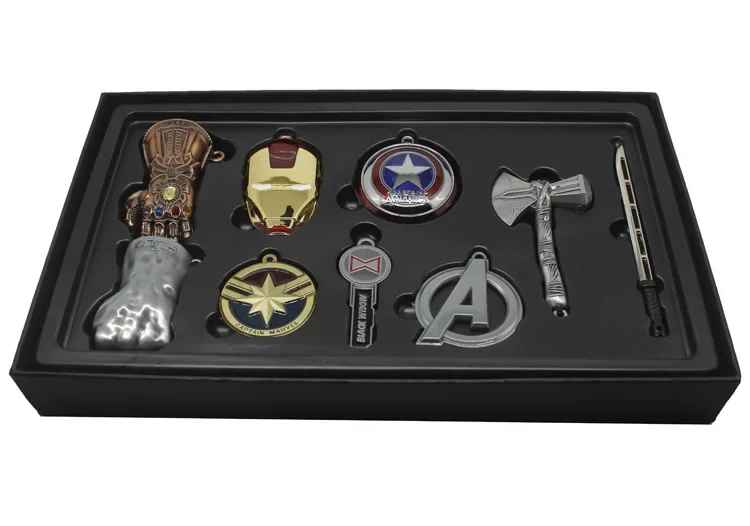 Very high quality collector's Marvel Avengers Endgame – Thor Axe, Iron Man Helmet, Thanos Infinity Gauntlet | Action Figure Ornaments & Car Key Pendants