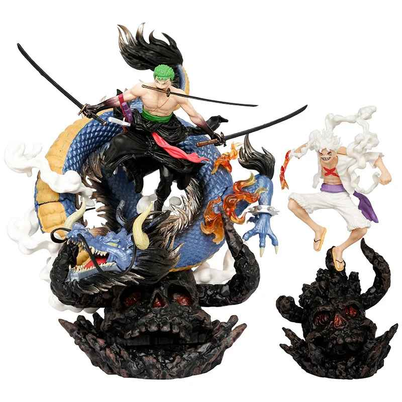 Zoro & Nika Luffy Anime Figure – One Piece Ghost Island Black Gold Zoro Collectible Model