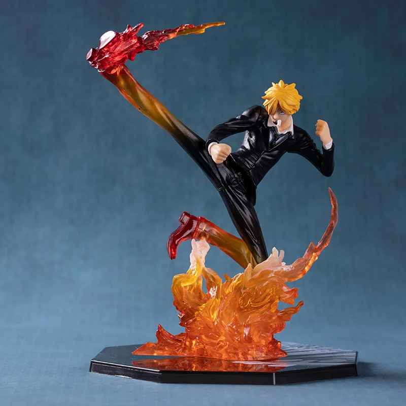 One Piece Sanji Sculpture Black Leg Fire Battle Version
