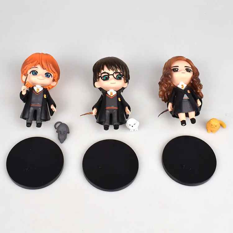 3pcs Harry Potter Q Posket Figure Set – Hermione, Ron, & Hedwig with Magical Pets Collectible
