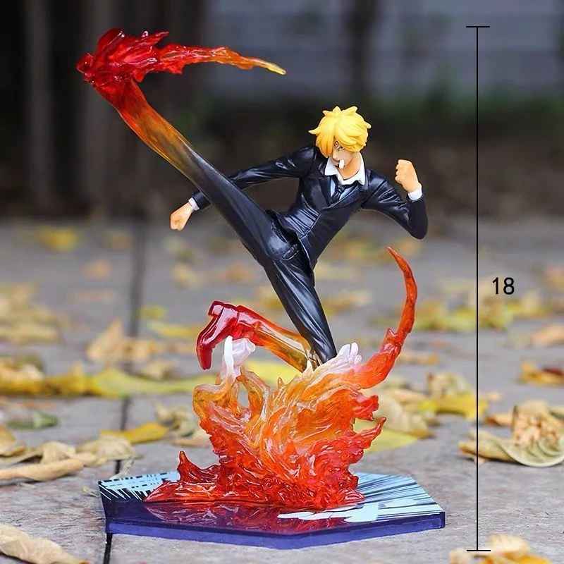 One Piece Sanji Sculpture Black Leg Fire Battle Version