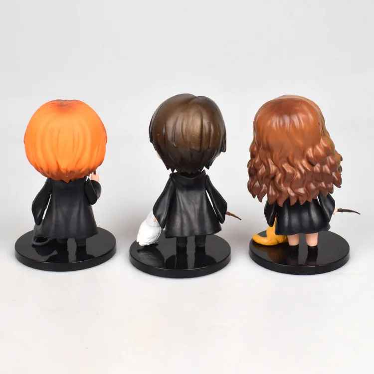 3pcs Harry Potter Q Posket Figure Set – Hermione, Ron, & Hedwig with Magical Pets Collectible