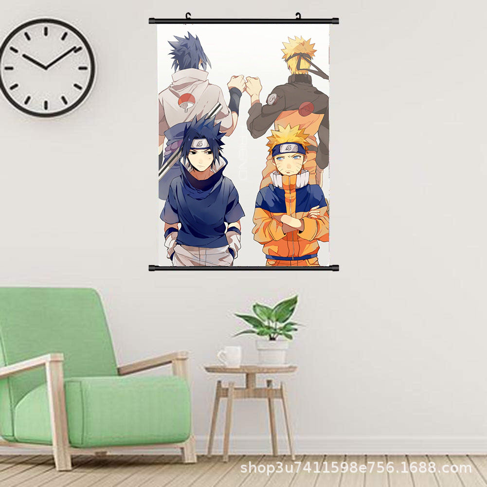 ๐ Naruto Wall Scroll Set โ Uchiha & Uzumaki Clan Warriors