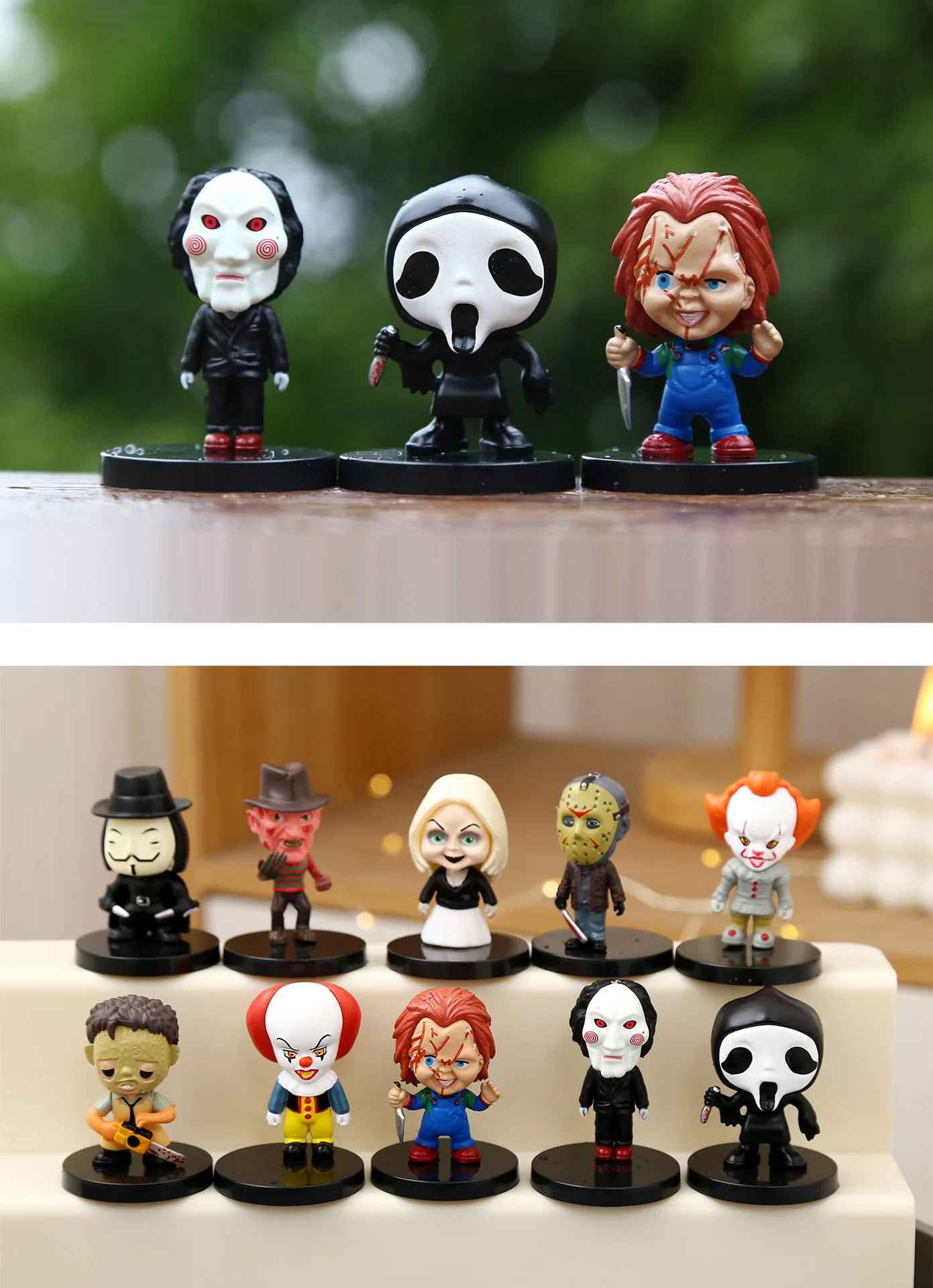 8pcs Horror Movie Miniature Figurines – Stylized Collectible Action Figures for Fans & Collectors
