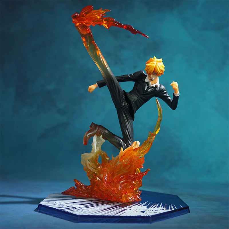 One Piece Sanji Sculpture Black Leg Fire Battle Version