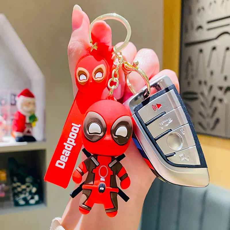 Marvel Deadpool Keychain – Cute Superhero Figure | Keyring Pendant & Car Ornament