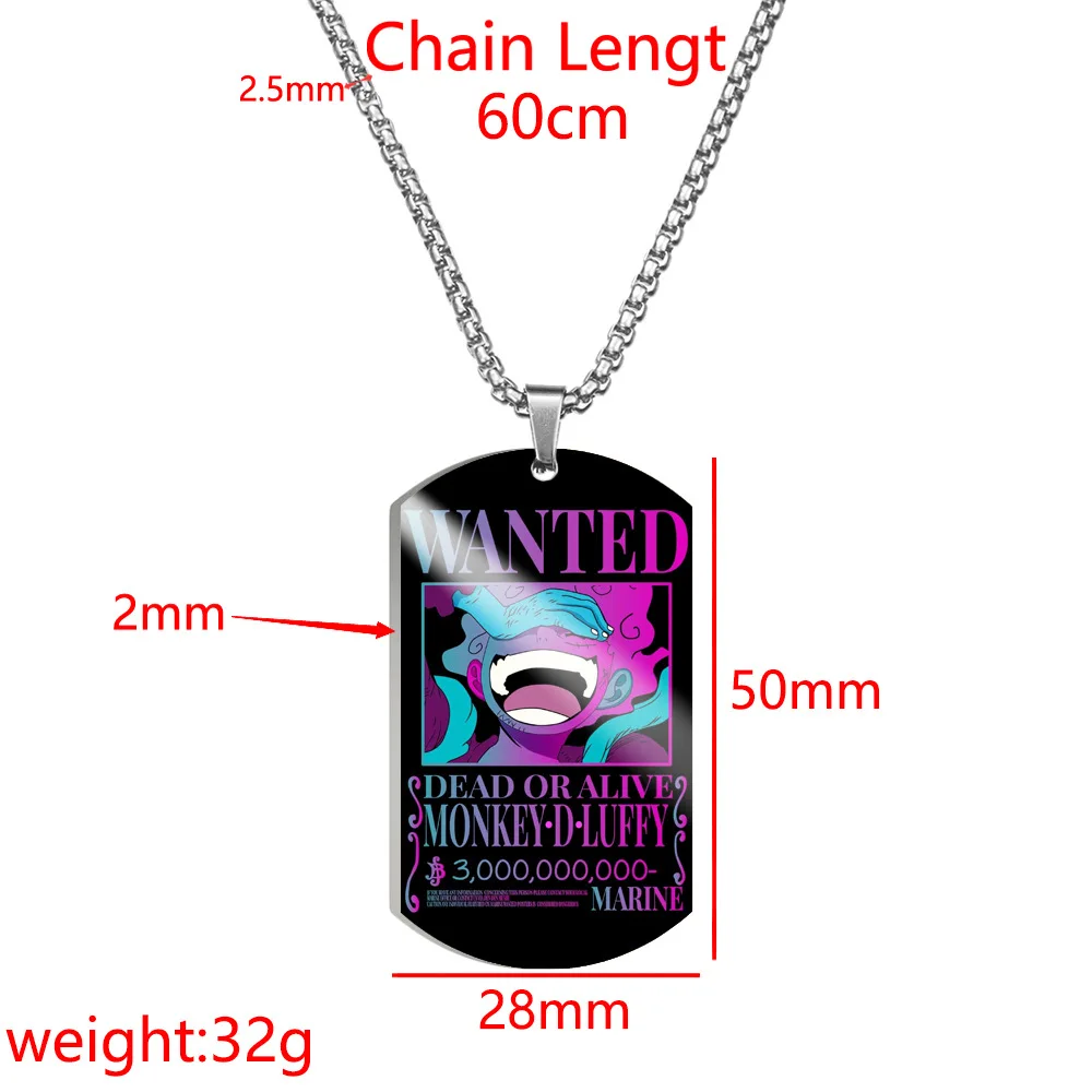 One Piece Characters Pendant- Stainless Steel Dog Tag Necklace
