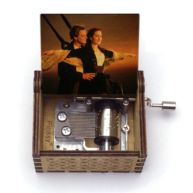 Wooden Hand Crank Music Box