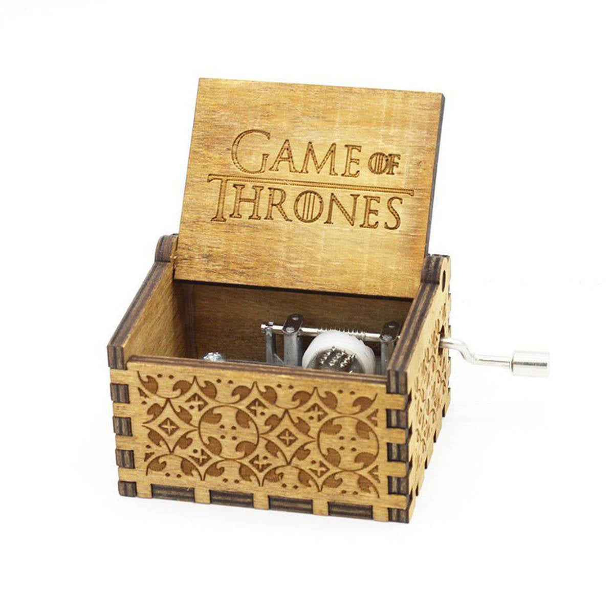 Wooden Hand Crank Music Box