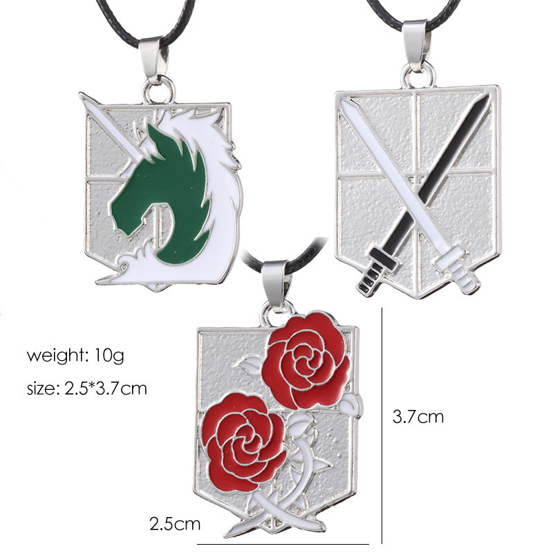 Attack On Titan Necklace Scout Regiment Eren Pendants Anime