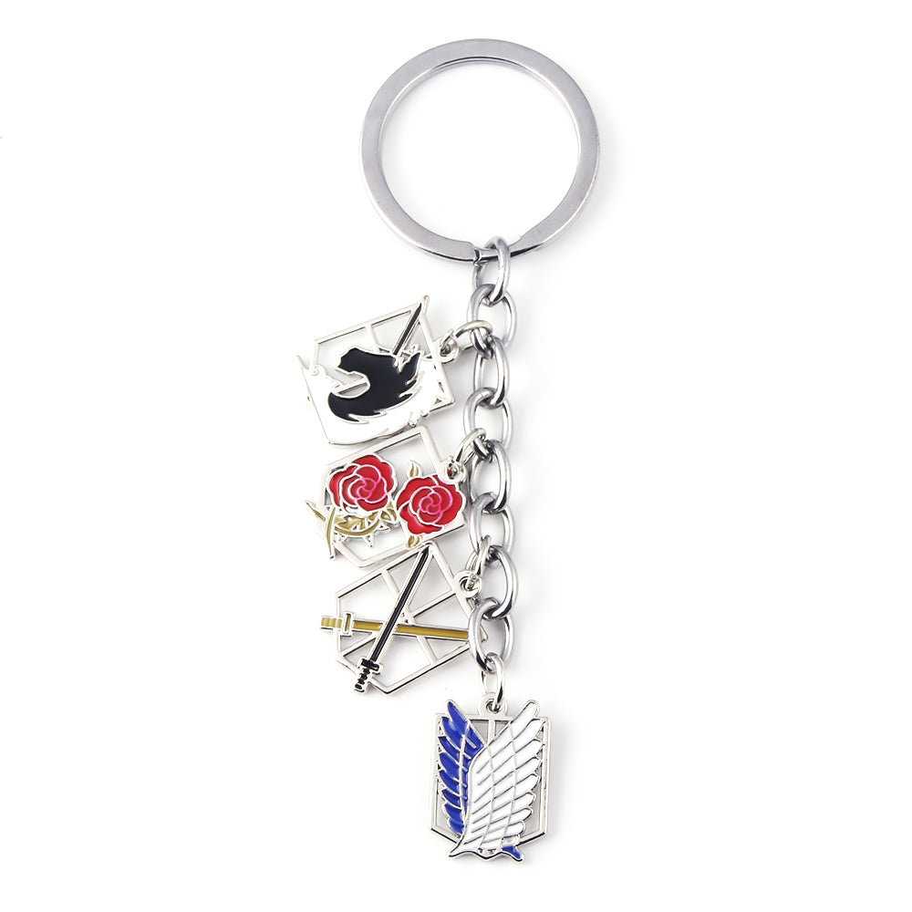 Anime Attack On Titan Keychain Shingeki no Kyojin Scouting Legion Emblem