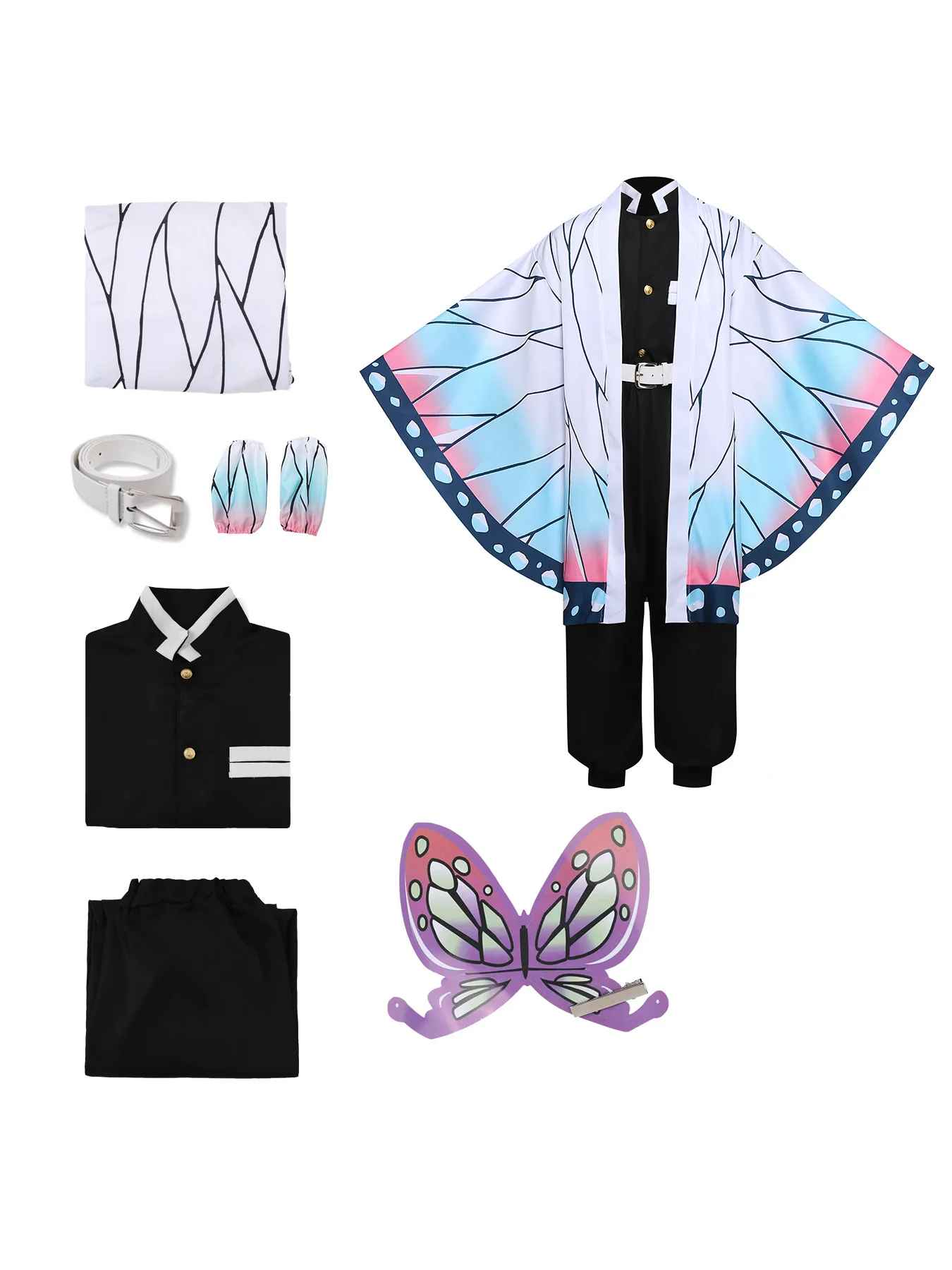 🦋 Shinobu Kocho Cosplay Costume – Insect Hashira Uniform Set