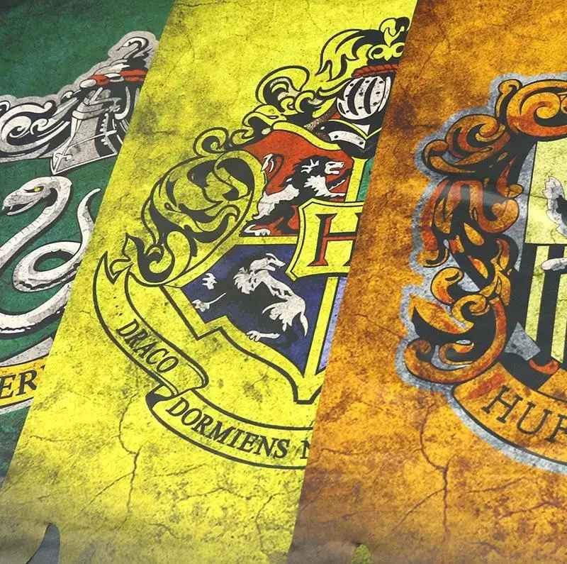 Harry Potter Banner – Hogwarts Flags (Gryffindor, Slytherin, Hufflepuff, Ravenclaw & School Crest | 75x125cm)