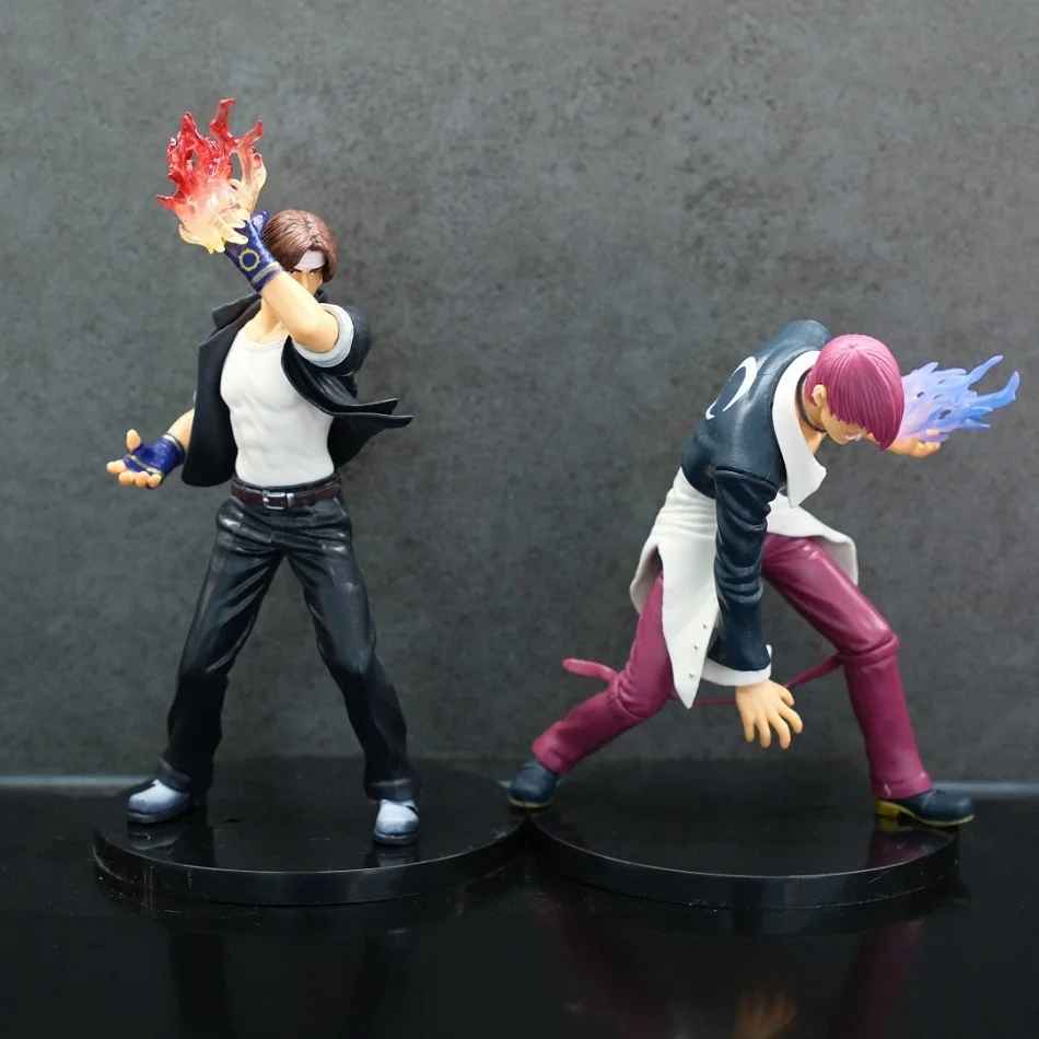 King of Fighters Figure Set | Kyo Kusanagi & Iori Yagami Statue Gaming Collectible KOF Merch | Geekzillaa
