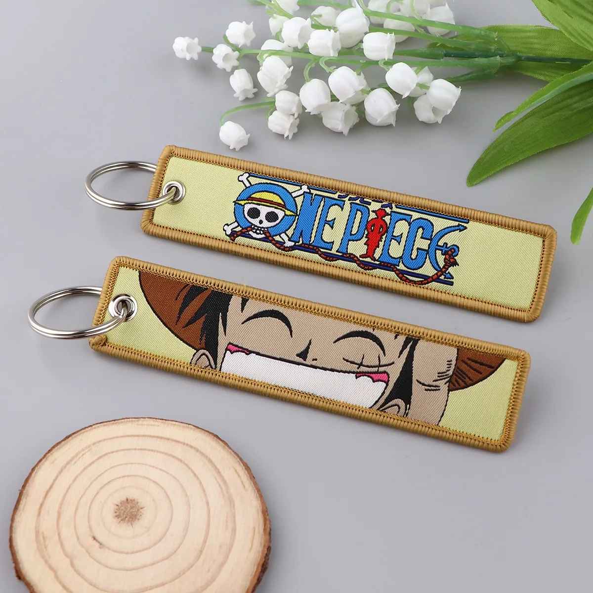 One Piece "Grand Line" Embroidered Keychain Set