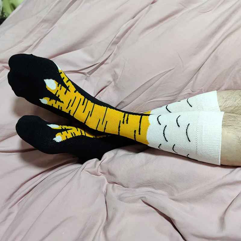 Funny Chicken Leg Socks – Crazy Novelty Animal Feet Crew Socks