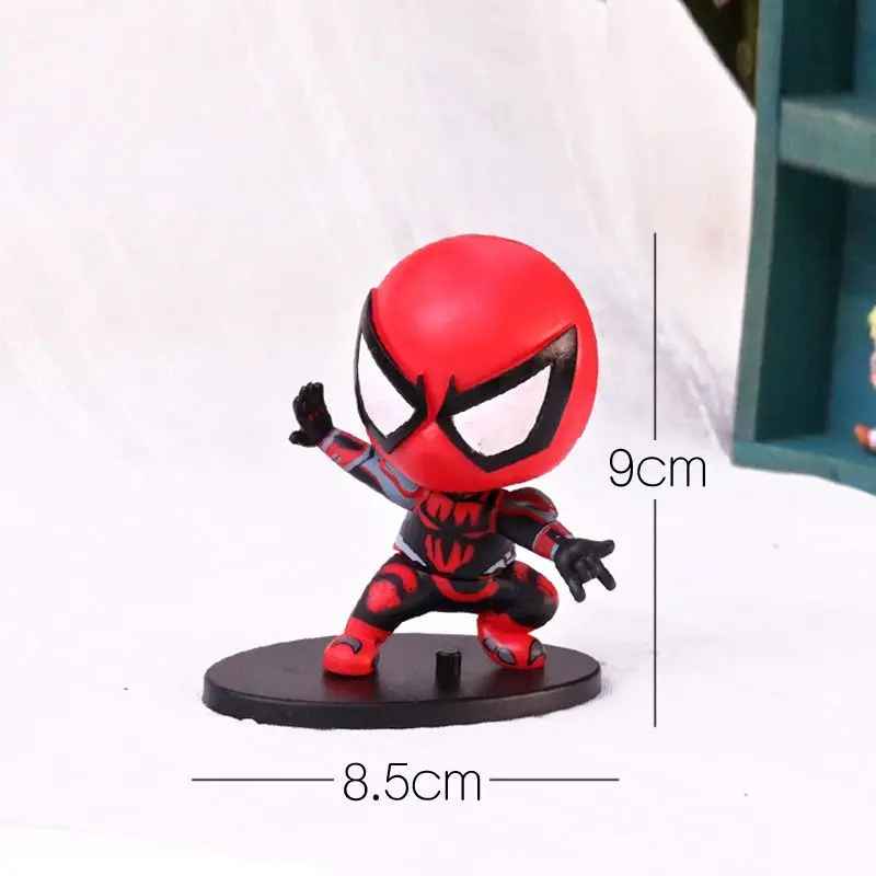 Mini Spider-Man Chibi figure Marvel collectible red black suit 9cm desk accessory