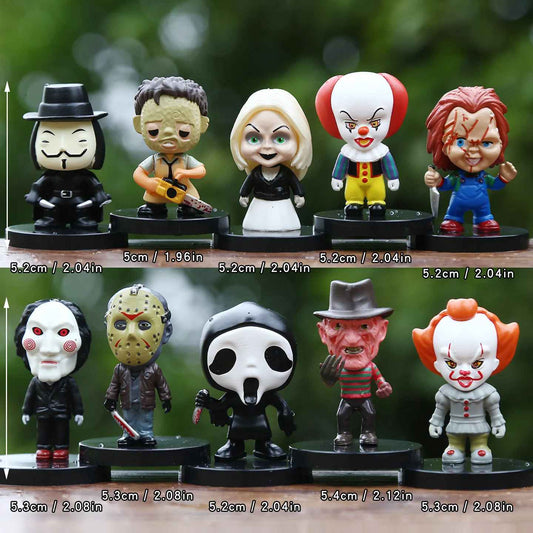8pcs Horror Movie Miniature Figurines – Stylized Collectible Action Figures for Fans & Collectors