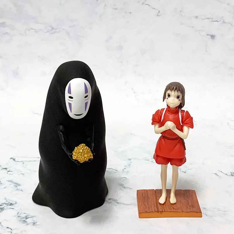 Spirited Away Figure Set | Chihiro & No-Face (Kaonashi) Statue Studio Ghibli Anime Collectible | Geekzillaa