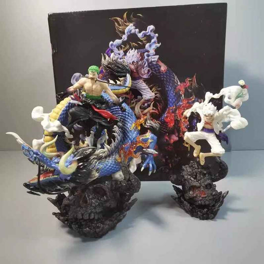 Zoro & Nika Luffy Anime Figure – One Piece Ghost Island Black Gold Zoro Collectible Model