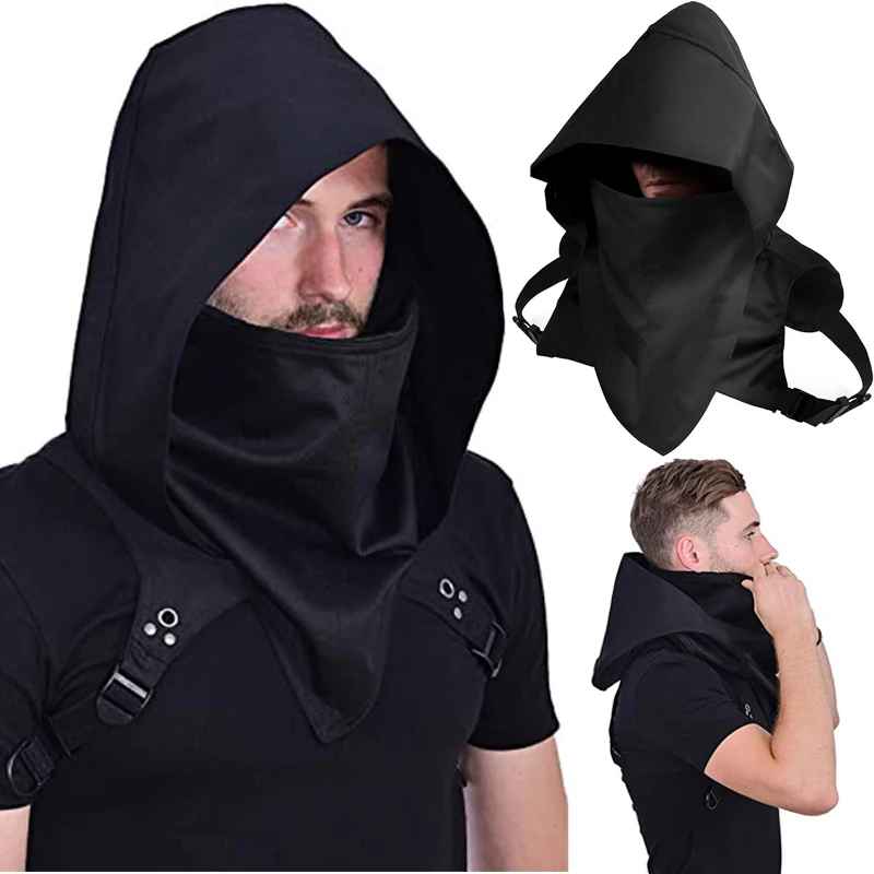 Cyberpunk Assassin Hooded Cape – Futuristic Cosplay Cloak for Men & Women