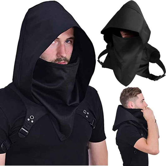 Cyberpunk Assassin Hooded Cape – Futuristic Cosplay Cloak for Men & Women