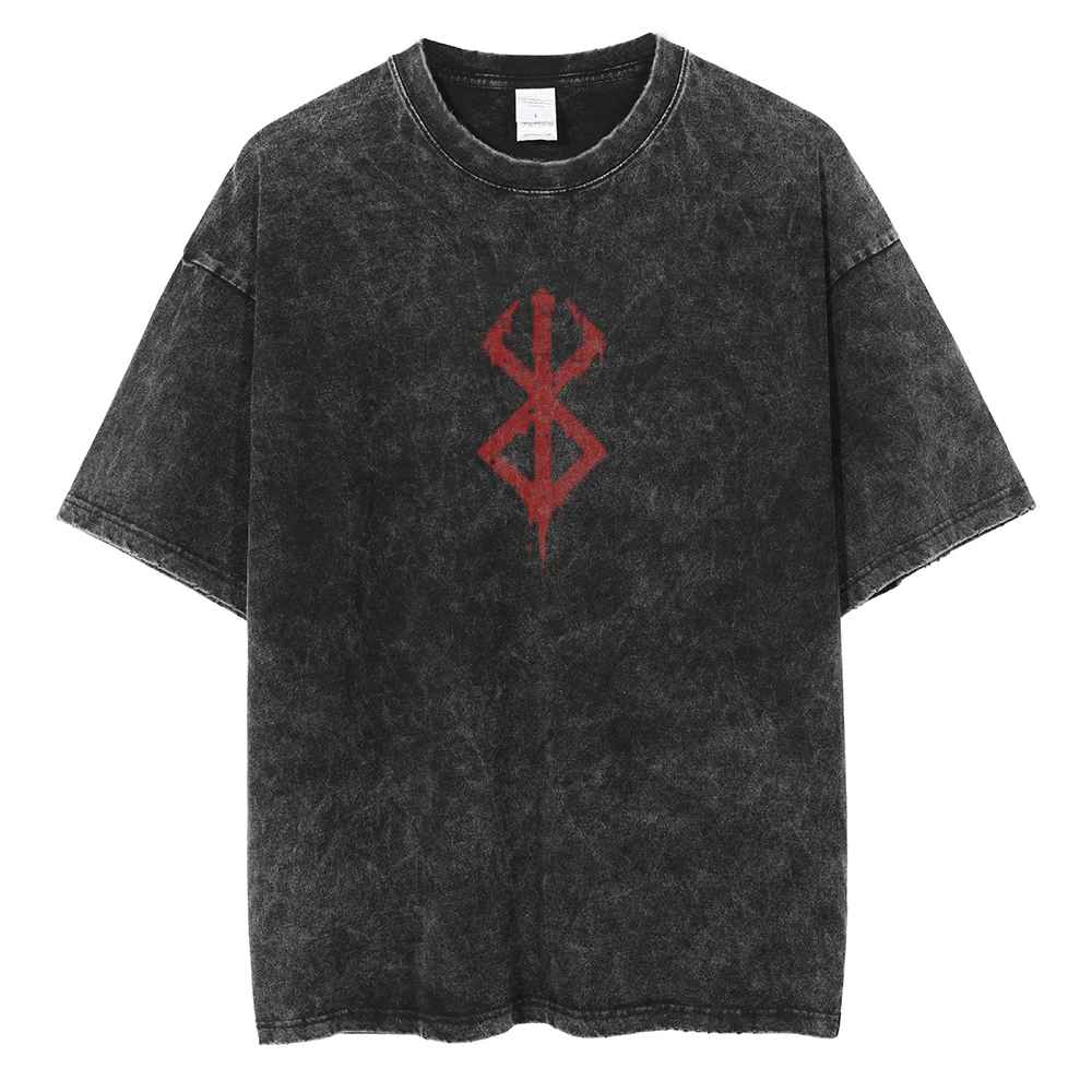 Berserk Brand of Sacrifice T-shirt vintage acid wash dark grey manga graphic tee