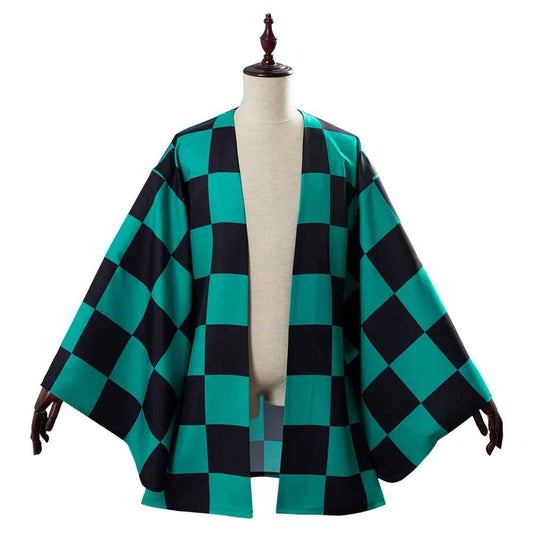 Tanjirou Green Black Checkered Cloak