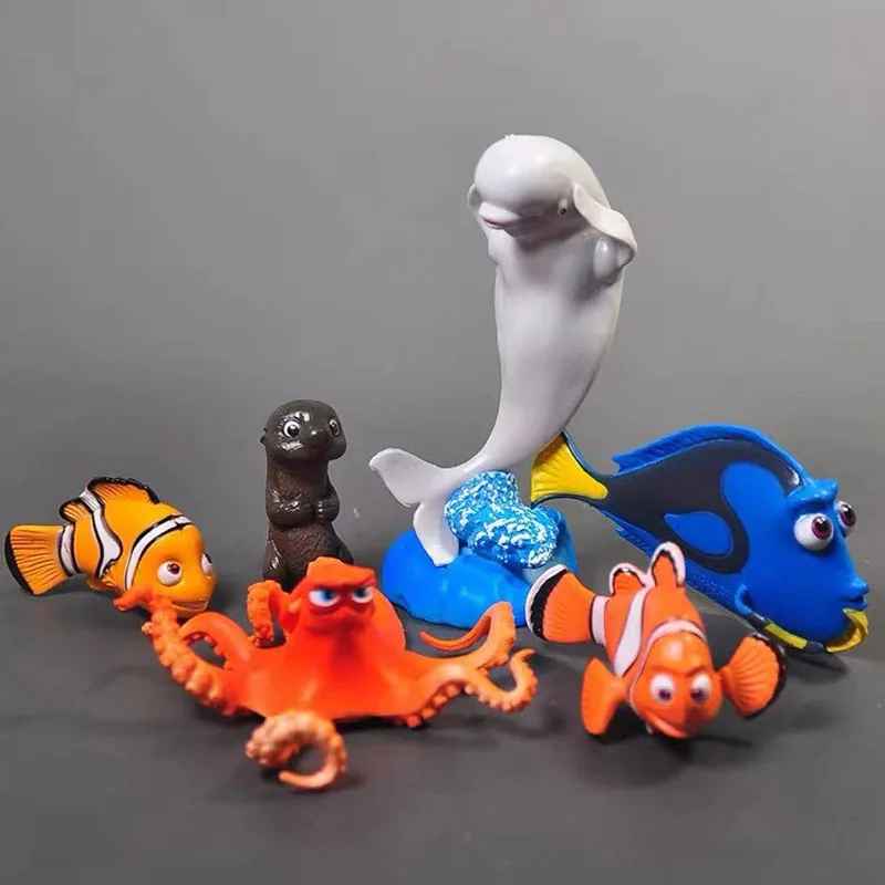 Finding Dory Toys, Finding Nemo Figurine Set, Hank Octopus Toy, Dory Marlin Nemo Figures, Pixar Toy Set, Disney Cake Toppers