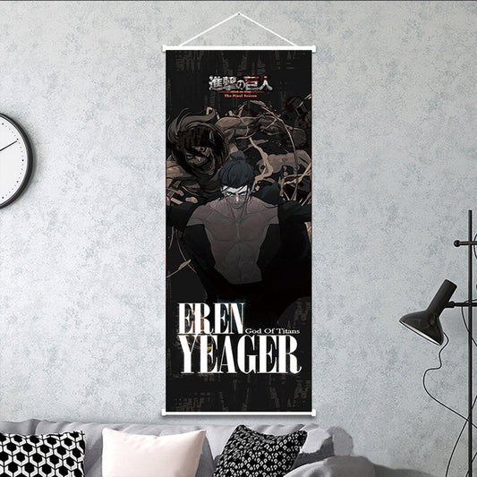 ⚔️ 🛡️ Attack on Titan Wall Scroll Set – Eren, Mikasa, Armin & Levi