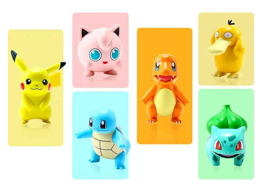 8cm Pokémon Anime Figures with box – Pikachu, Charmander, Squirtle, Bulbasaur & Psyduck Action Model