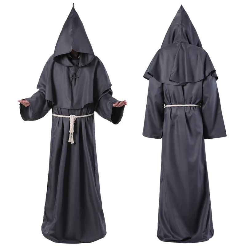 Medieval Sorcerer Hooded Robe Variants