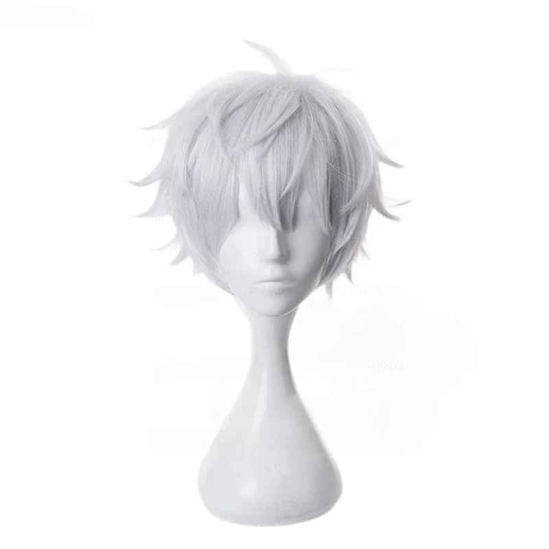 Satoru Gojo Cosplay Wig – Jujutsu Kaisen Short White Synthetic Hair (Heat Resistant)