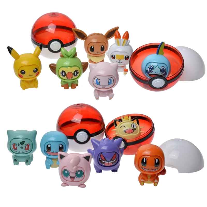 Cute Pokémon Ball with Pokémon Inside – Surprise Capsule Toy Collectible Figure