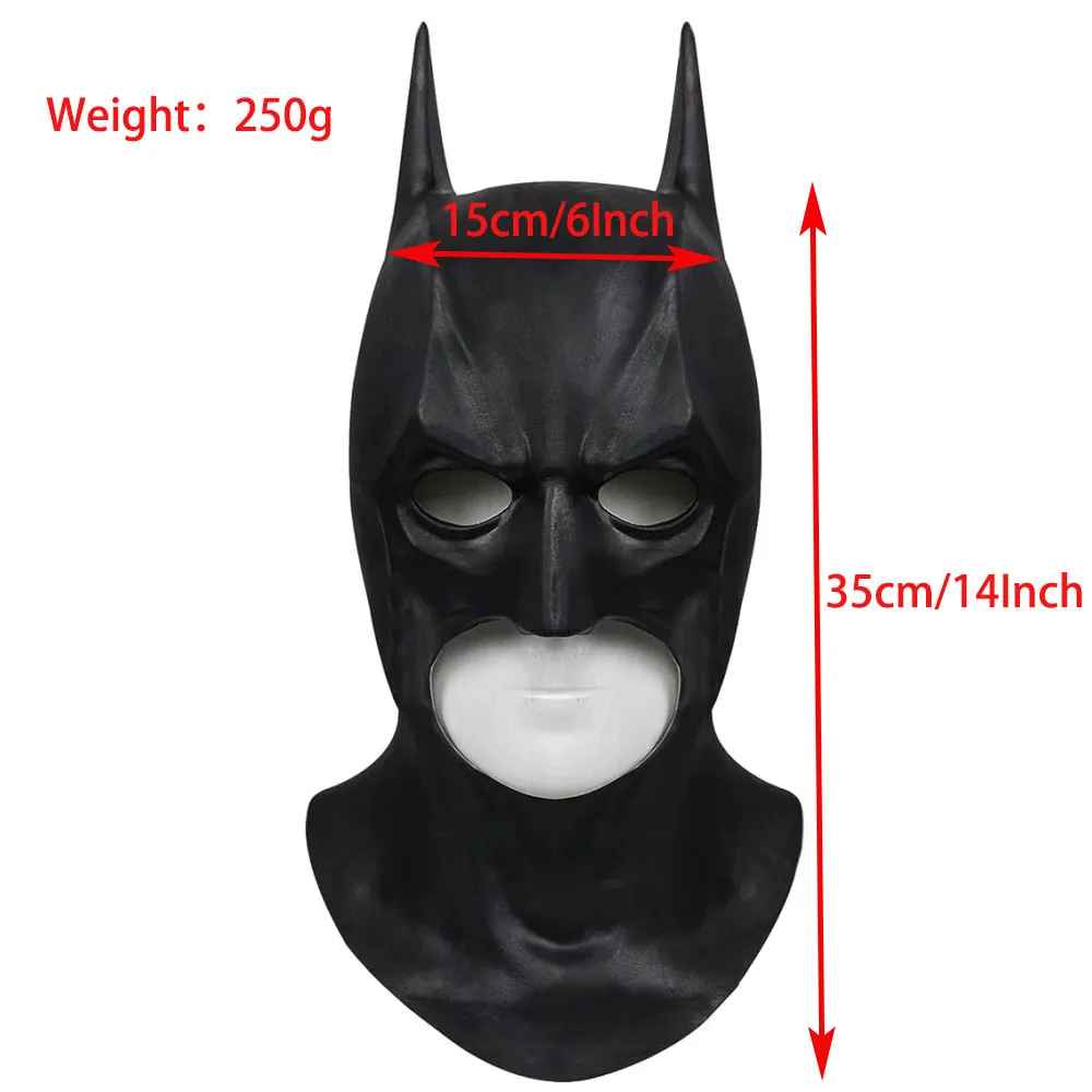 The Dark Knight Rises Superhero Batman Cosplay Prop Full Face Latex Mask W/ Cowl The Dark Knight Rises Superhero Batman Cosplay Prop Full Face Latex Mask W/ Cowl