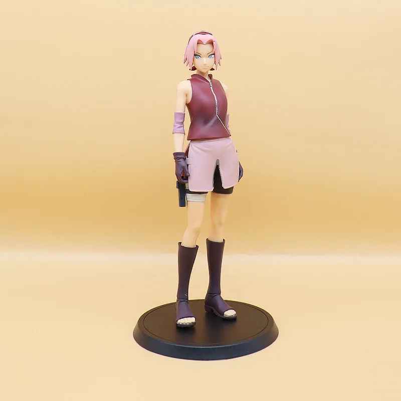Sakura Haruno figure Naruto Shippuden anime collectible statue maroon outfit