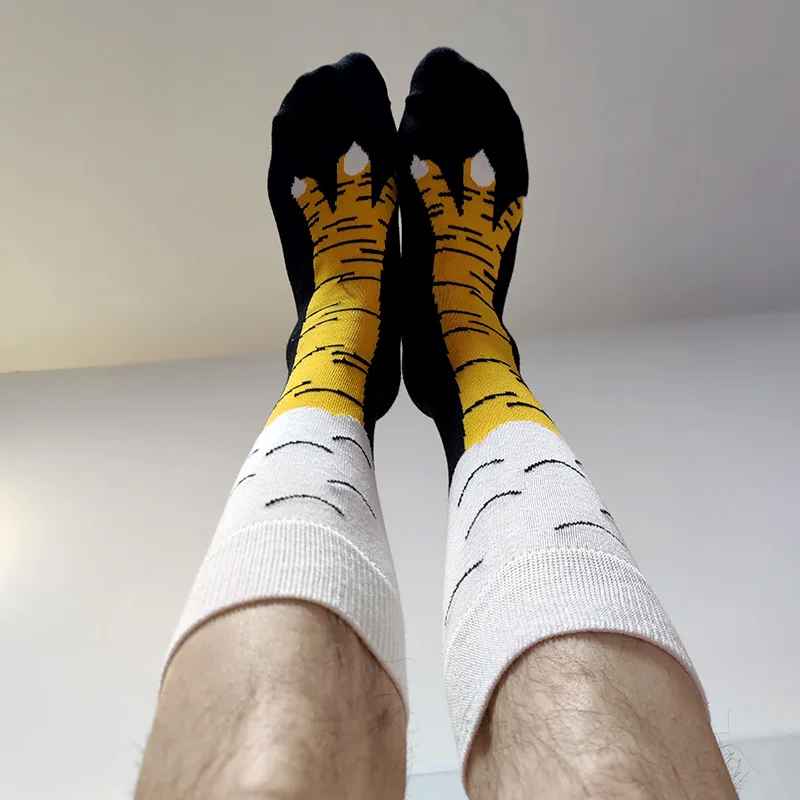 Funny Chicken Leg Socks – Crazy Novelty Animal Feet Crew Socks