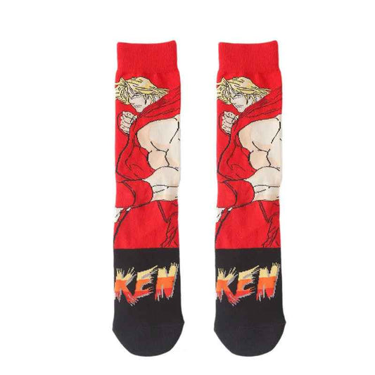 Street Fighter Crew Socks Set – Ken & Classic Blue Retro Gamer Collection