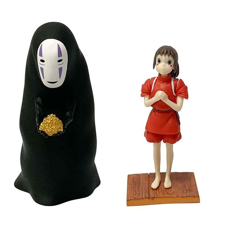 Spirited Away Figure Set | Chihiro & No-Face (Kaonashi) Statue Studio Ghibli Anime Collectible | Geekzillaa