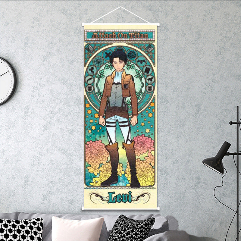 ⚔️ 🛡️ Attack on Titan Wall Scroll Set – Eren, Mikasa, Armin & Levi