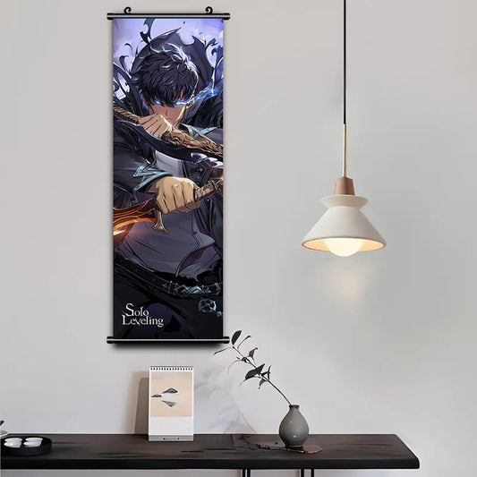 ⚔️ Solo Leveling Wall Scroll – Sung Jin-Woo Shadow Monarch Art