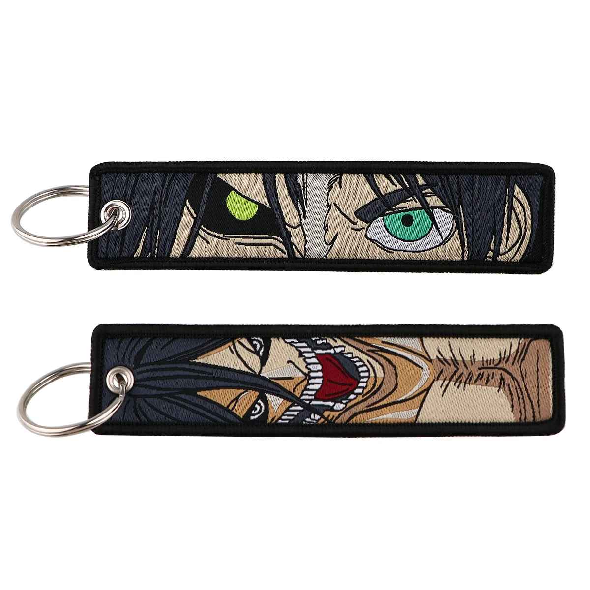 Attack on Titan "Dual Eren" Embroidered Cloth Keychain