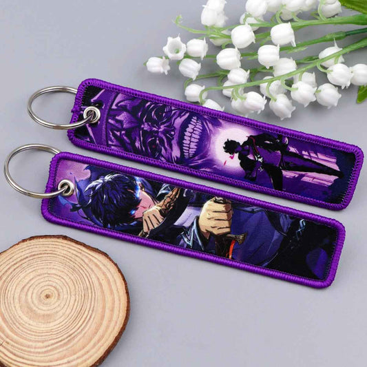 Solo Leveling "Sung Jinwoo" Embroidered Cloth Keychain