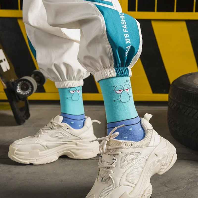 SpongeBob SquarePants Socks | Patrick Star & Squidward Crew Socks Cartoon Merchandise | Geekzillaa